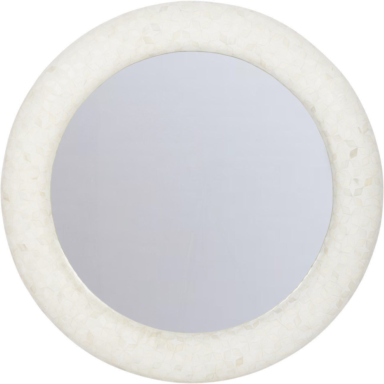 Aspen Bone Inlay Round Mirror - Abbey Furniture - Home & Interiors