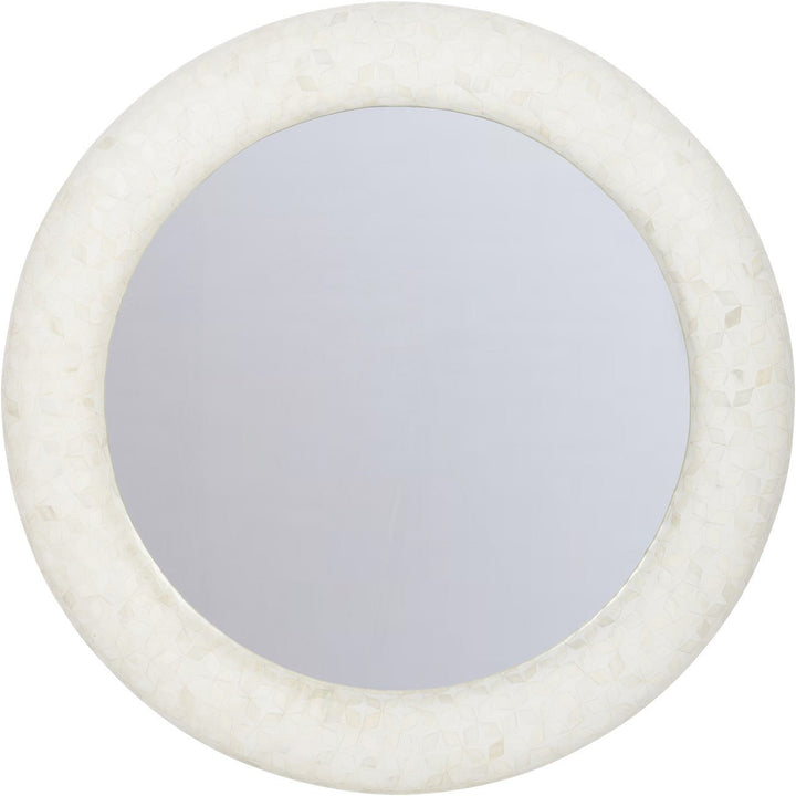Aspen Bone Inlay Round Mirror - Abbey Furniture - Home & Interiors