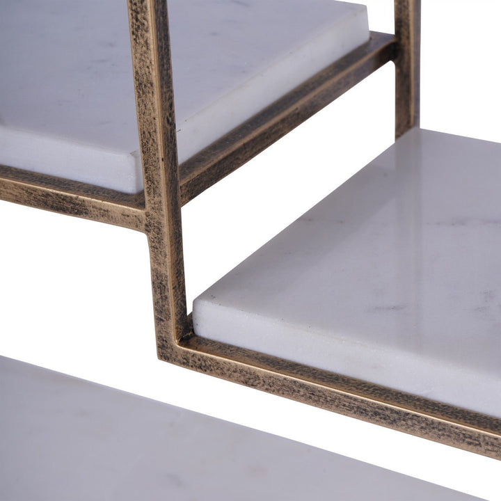 Belvedere Aged Gold Multi Tier Buffet Stand - Abbey Furniture - Home & Interiors