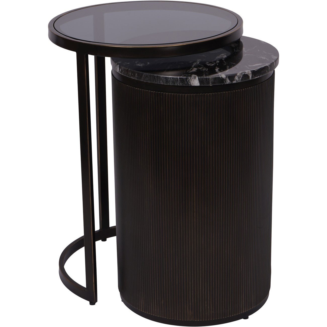 Belvedere Black Set of 2 Nesting Side Tables - Abbey Furniture - Home & Interiors