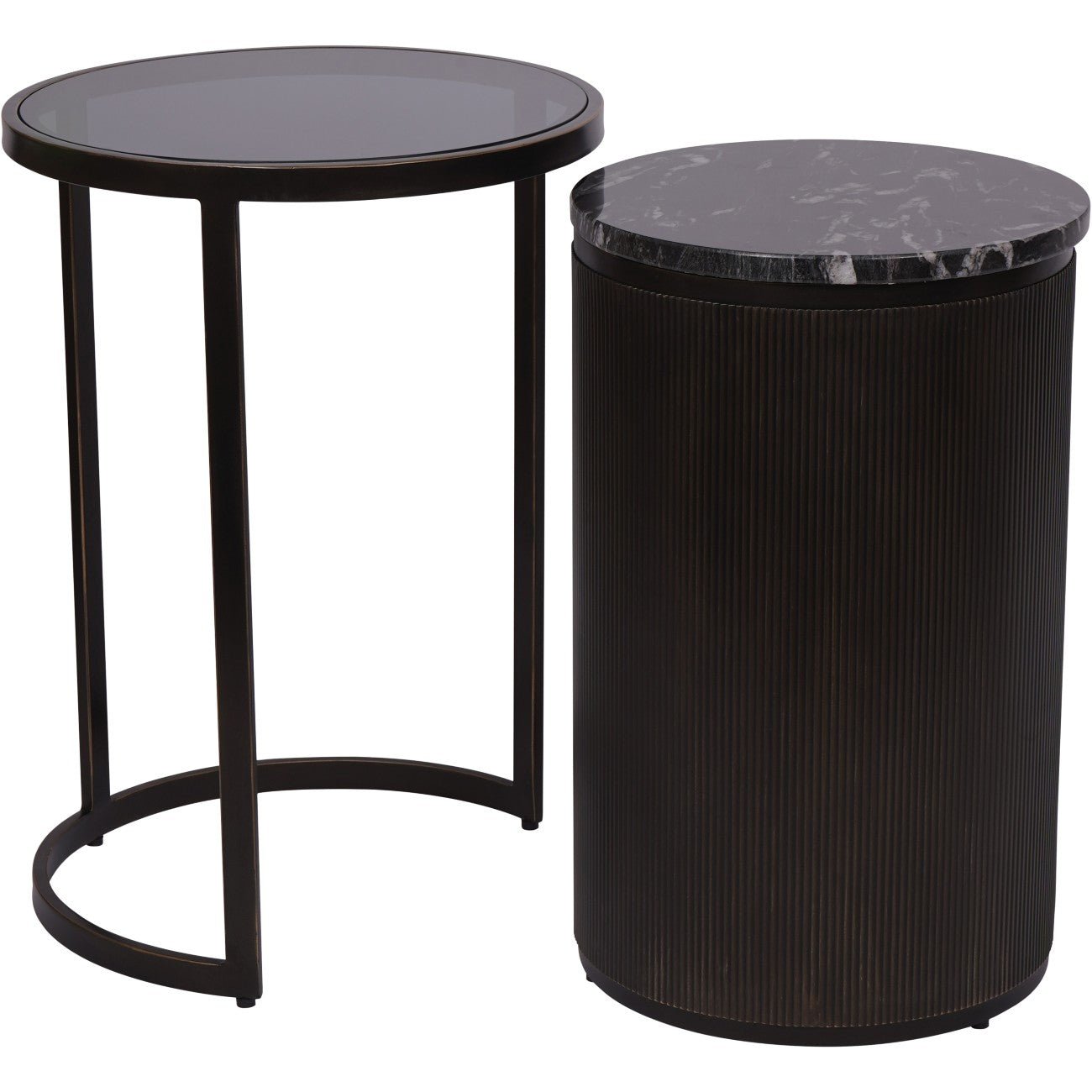 Belvedere Black Set of 2 Nesting Side Tables - Abbey Furniture - Home & Interiors