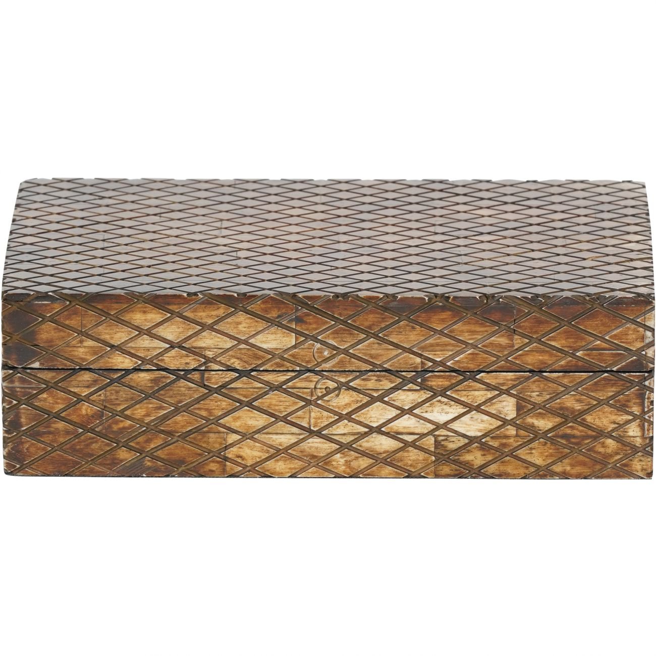 Carved Natual Finish Small Box - Abbey Furniture - Home & Interiors