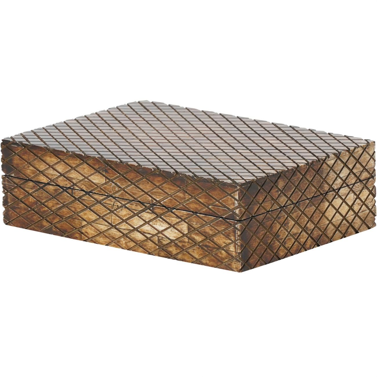 Carved Natual Finish Small Box - Abbey Furniture - Home & Interiors