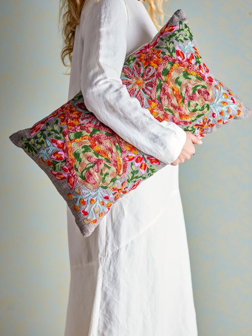 Chieri Cushion Red Cotton - Abbey Furniture - Home & Interiors