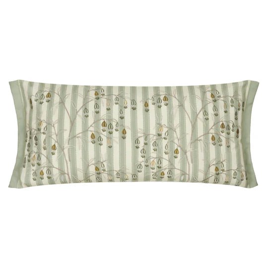 Chinese Lanterns Embroidered Cushion Sage - Abbey Furniture - Home & Interiors