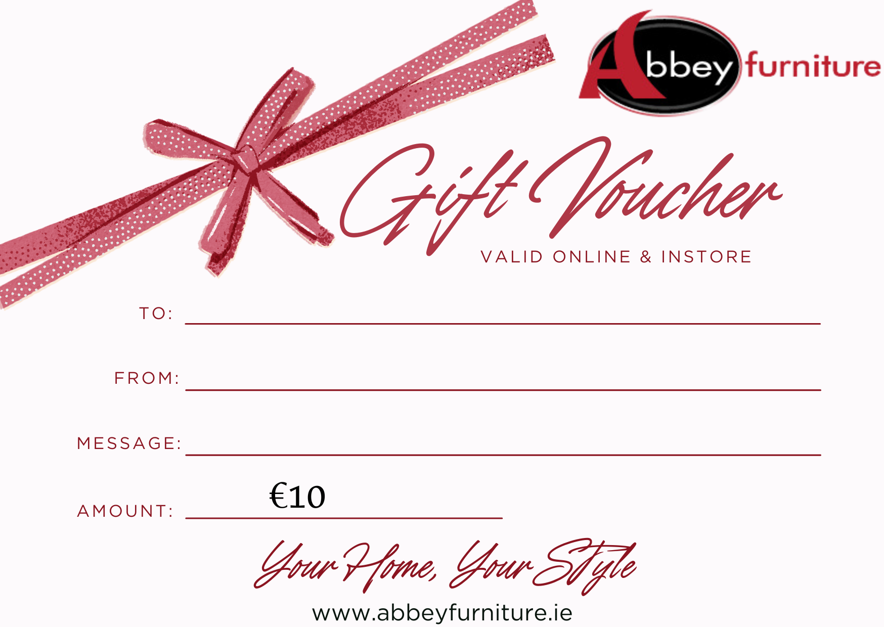 Abbey Furniture  - Gift Voucher
