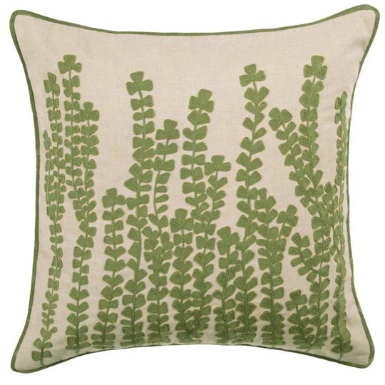 Herb Embroidered Cushion Sage 50 x 50 - Abbey Furniture - Home & Interiors