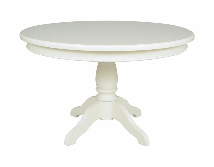 Hermitage Round Pedestal Dining Table - Lime White - Abbey Furniture - Home & Interiors