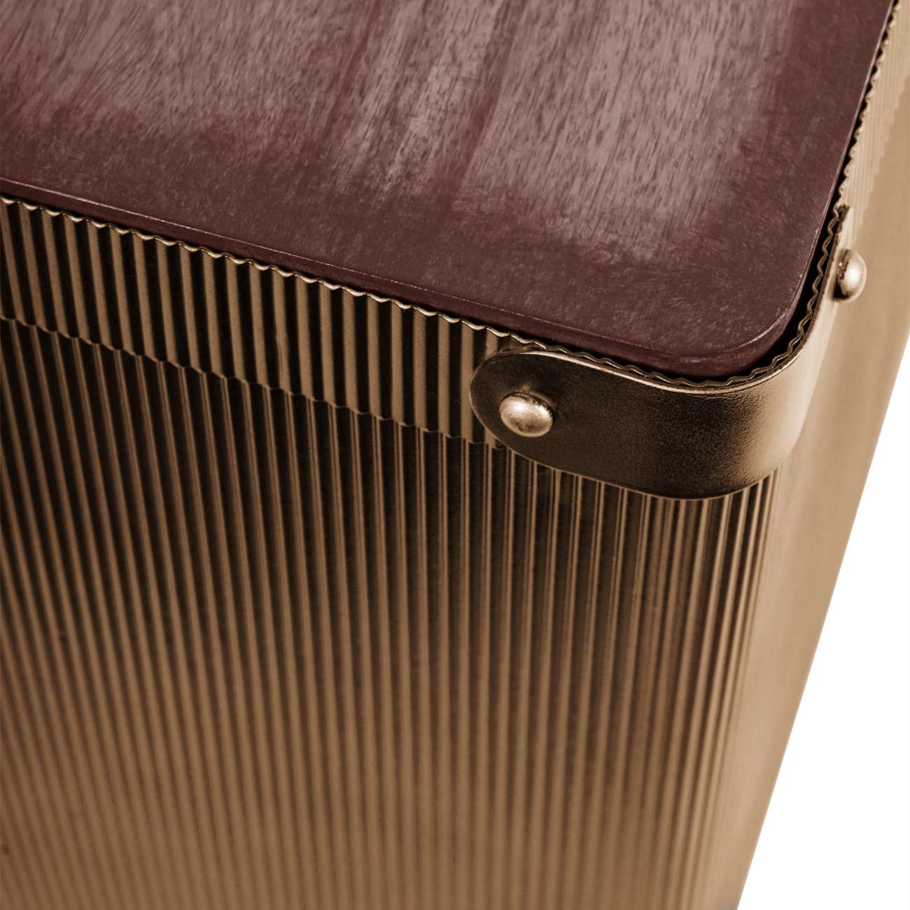 Hunter Corrugated Gold Coffee Trunk Small - Abbey Furniture - Home & Interiors