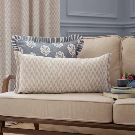 Hutton Woven Jacquard Cushion Linen - Abbey Furniture - Home & Interiors
