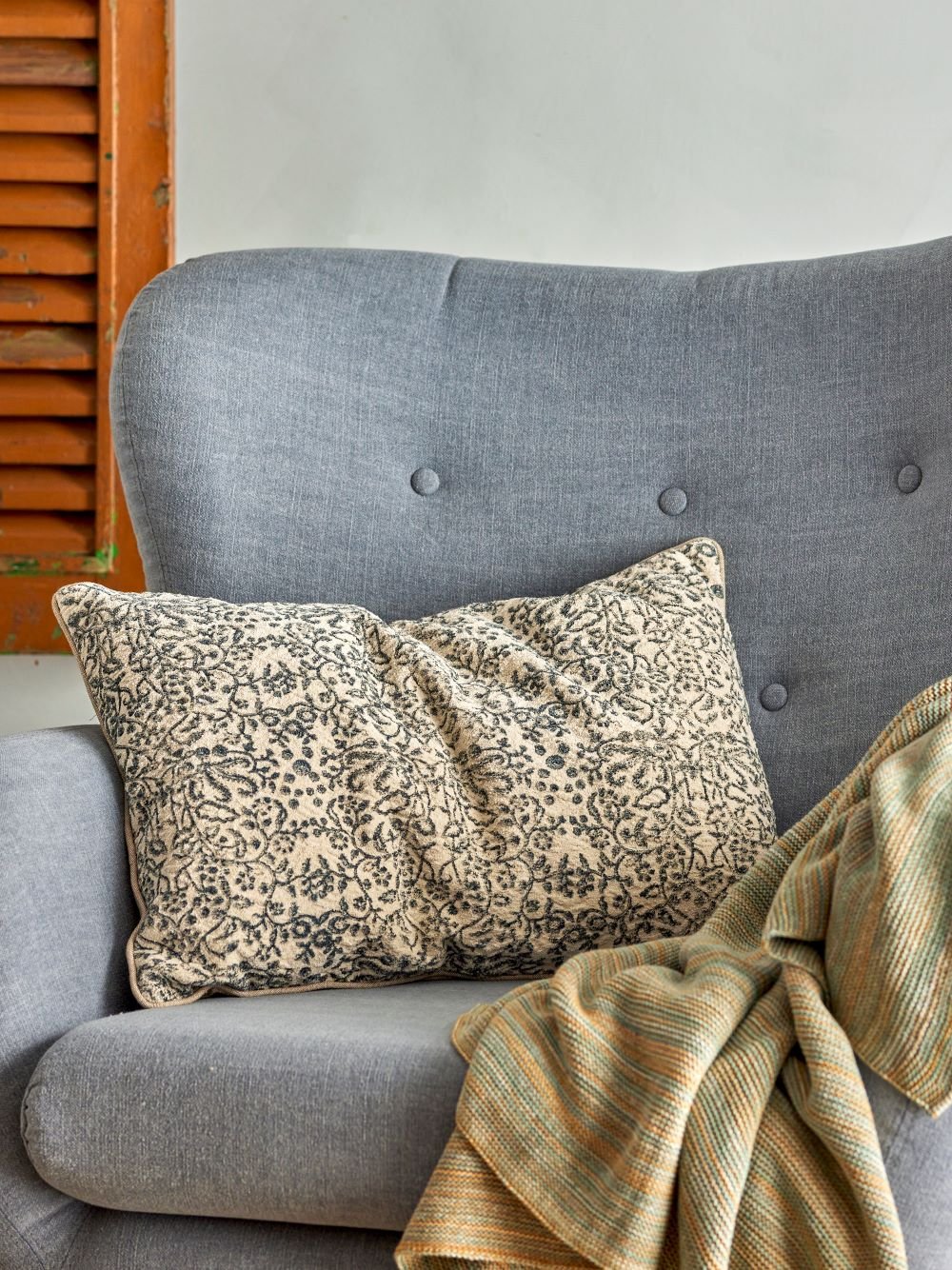 Jesi Cushion Black Cotton - Abbey Furniture - Home & Interiors