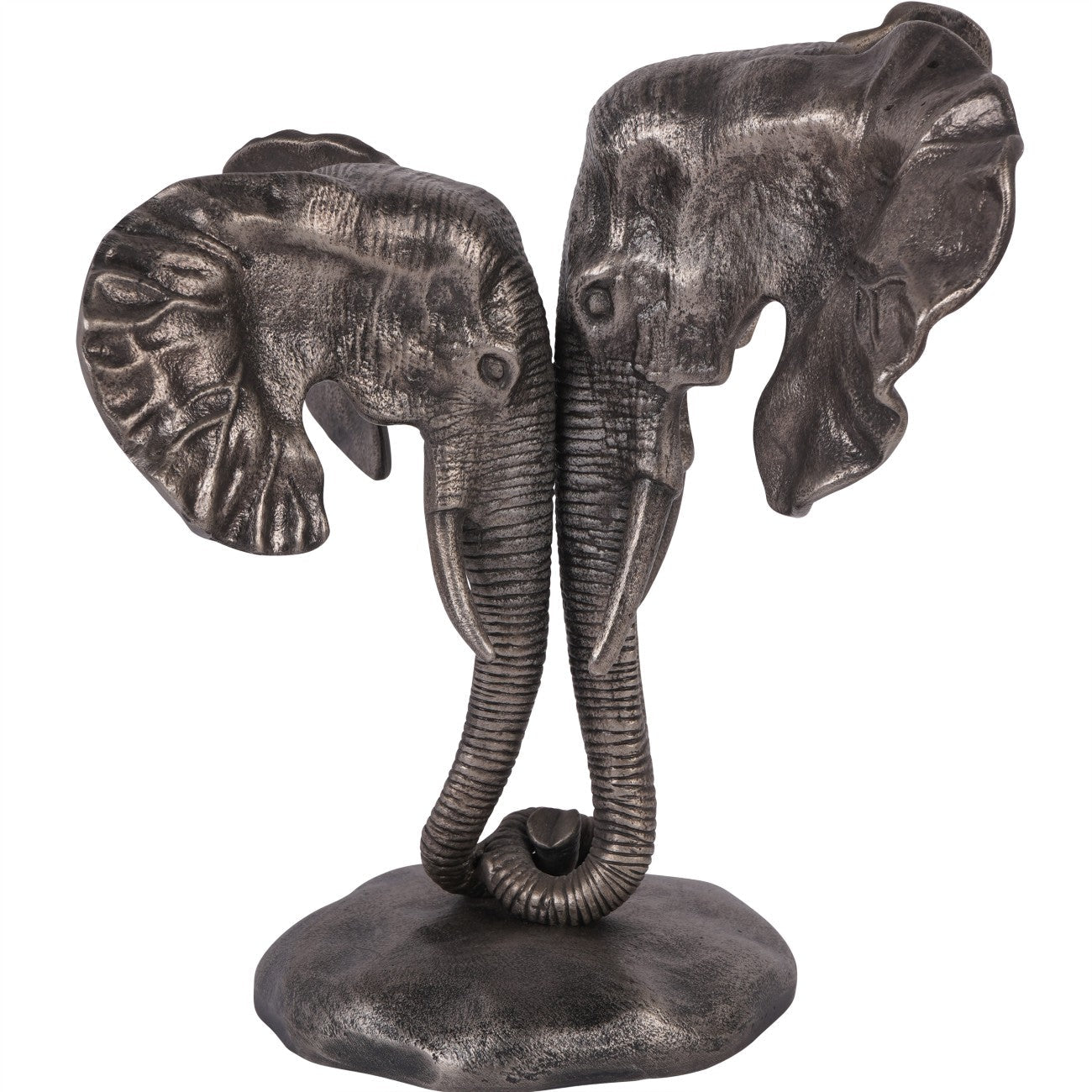 Kariba Cast Aluminium Nuzzling Elephant Sculpture - Abbey Furniture - Home & Interiors