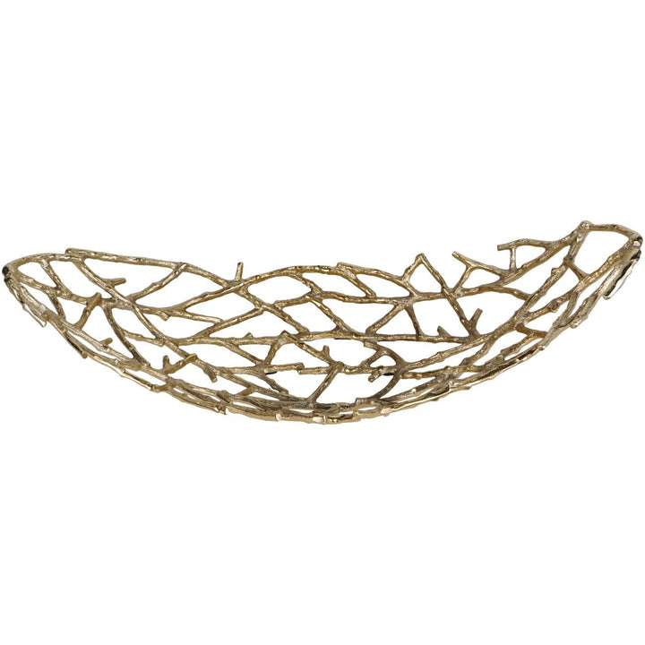 Large Gold Twig Oval Bowl - Abbey Furniture - Home & Interiors