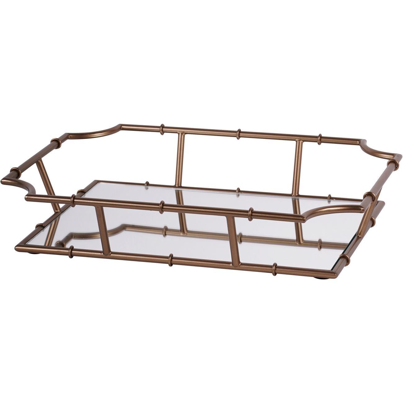 Laura Ashley Antique Brass Bamboo Finish Tray - Abbey Furniture - Home & Interiors