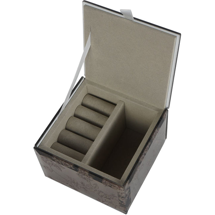 Laura Ashley Truffle Pollington Roses Small Mirrored Jewellery Box - Abbey Furniture - Home & Interiors