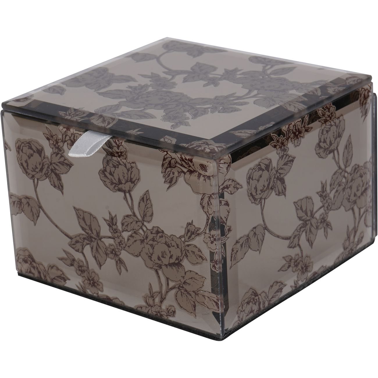 Laura Ashley Truffle Pollington Roses Small Mirrored Jewellery Box - Abbey Furniture - Home & Interiors