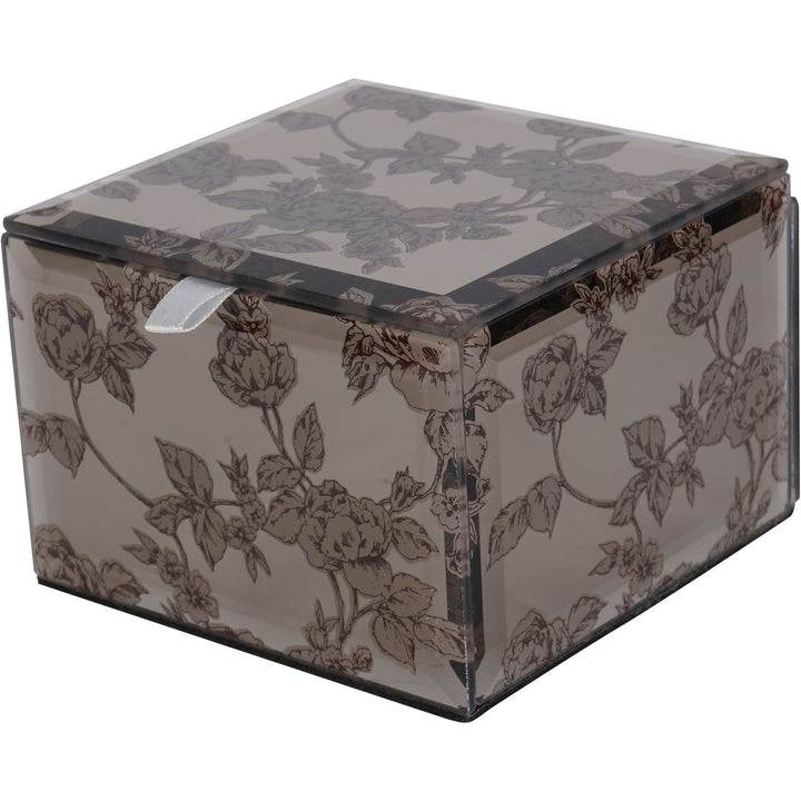 Laura Ashley Truffle Pollington Roses Small Mirrored Jewellery Box - Abbey Furniture - Home & Interiors
