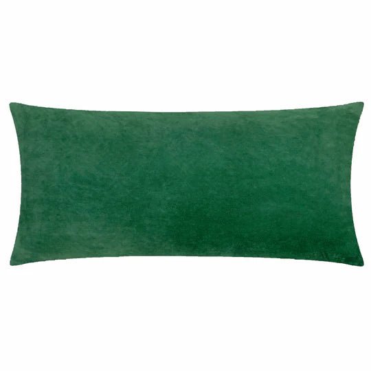 Laurel Embroidered Velvet Cushion Cerise/Jade 30x60 - Abbey Furniture - Home & Interiors
