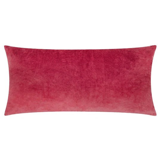 Laurel Embroidered Velvet Cushion Ruby/Gold 30x60 - Abbey Furniture - Home & Interiors