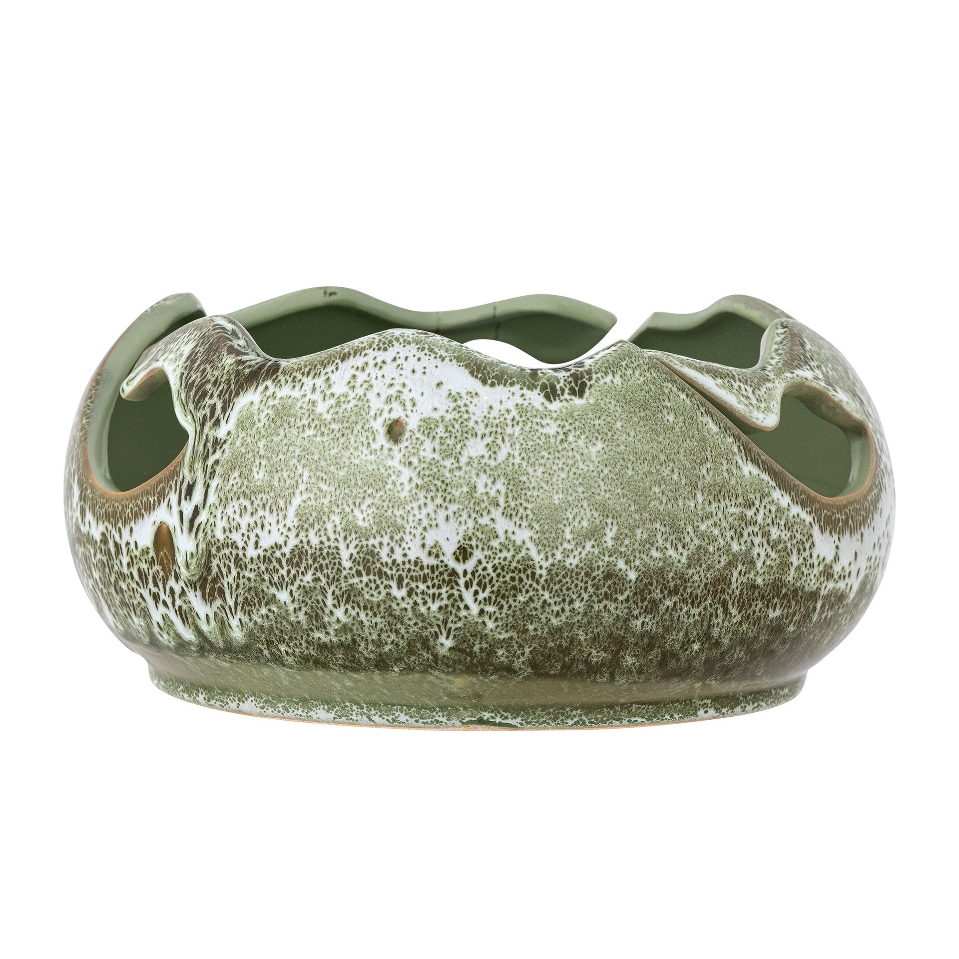 Leonas Deco Bowl Green Stoneware - Abbey Furniture - Home & Interiors