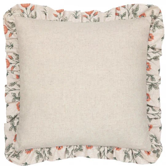 Linen Renee Printed Ruffle Cushion Multi 50x50 - Abbey Furniture - Home & Interiors