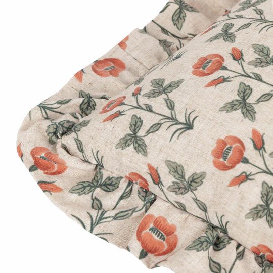 Linen Renee Printed Ruffle Cushion Multi 50x50 - Abbey Furniture - Home & Interiors