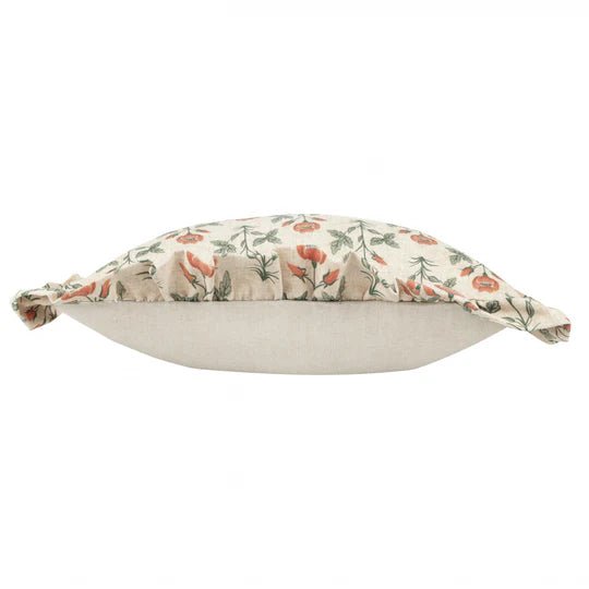 Linen Renee Printed Ruffle Cushion Multi 50x50 - Abbey Furniture - Home & Interiors