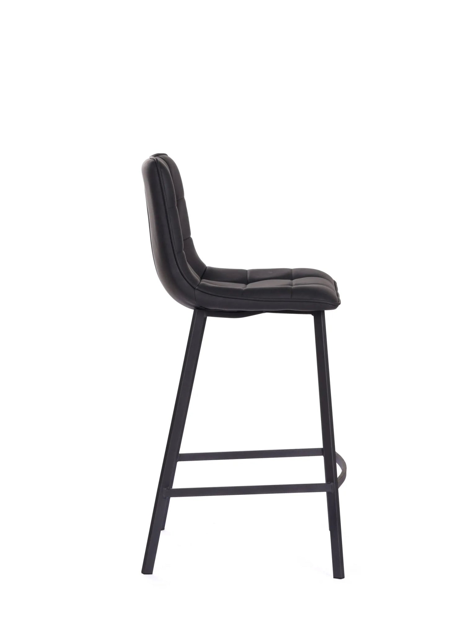 Louise PU Vintage Counter Stool Black - Abbey Furniture - Home & Interiors