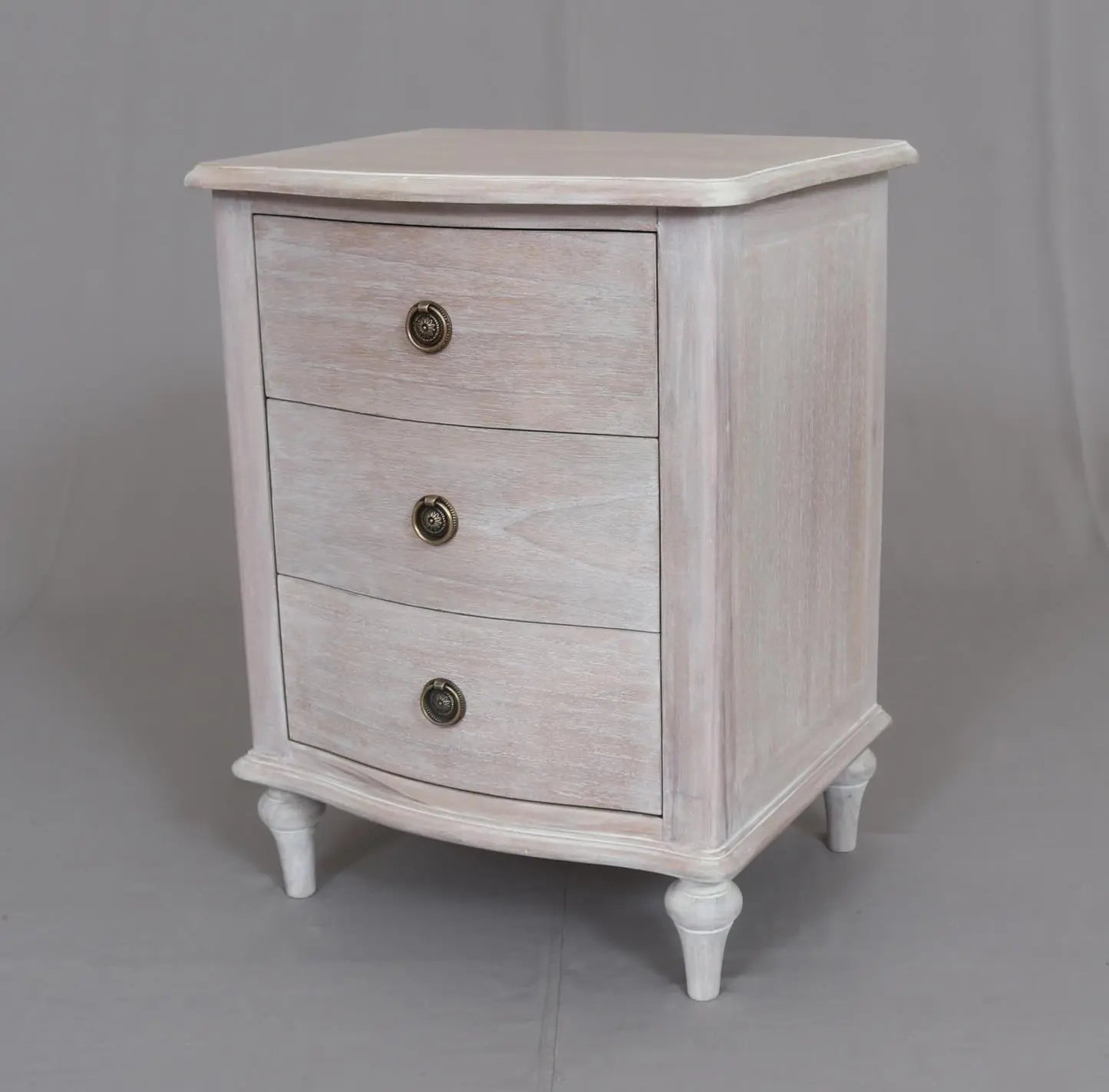 Luna 3 Drawer Bedside White Wash - Abbey Furniture - Home & Interiors