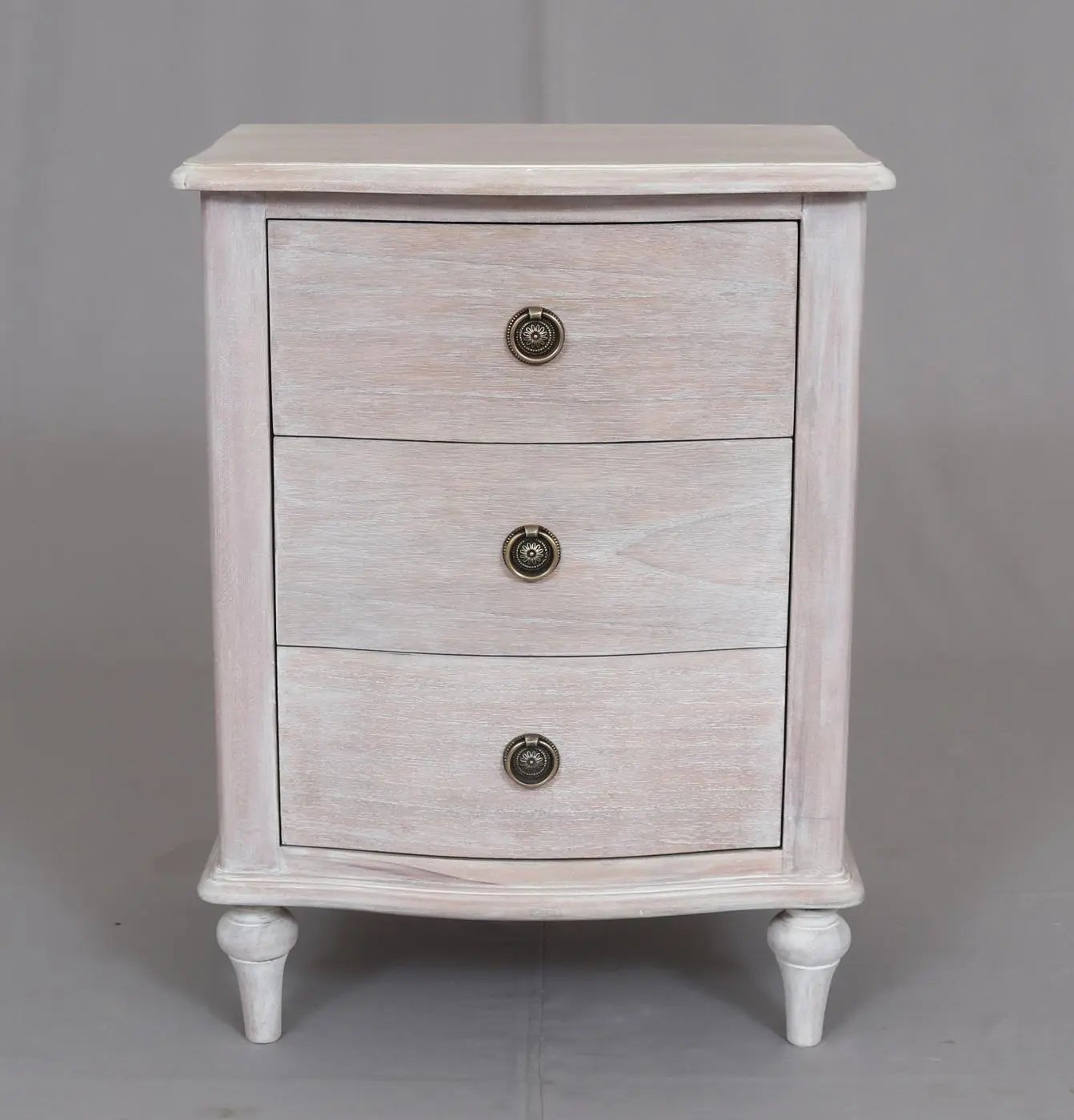 Luna 3 Drawer Bedside White Wash - Abbey Furniture - Home & Interiors