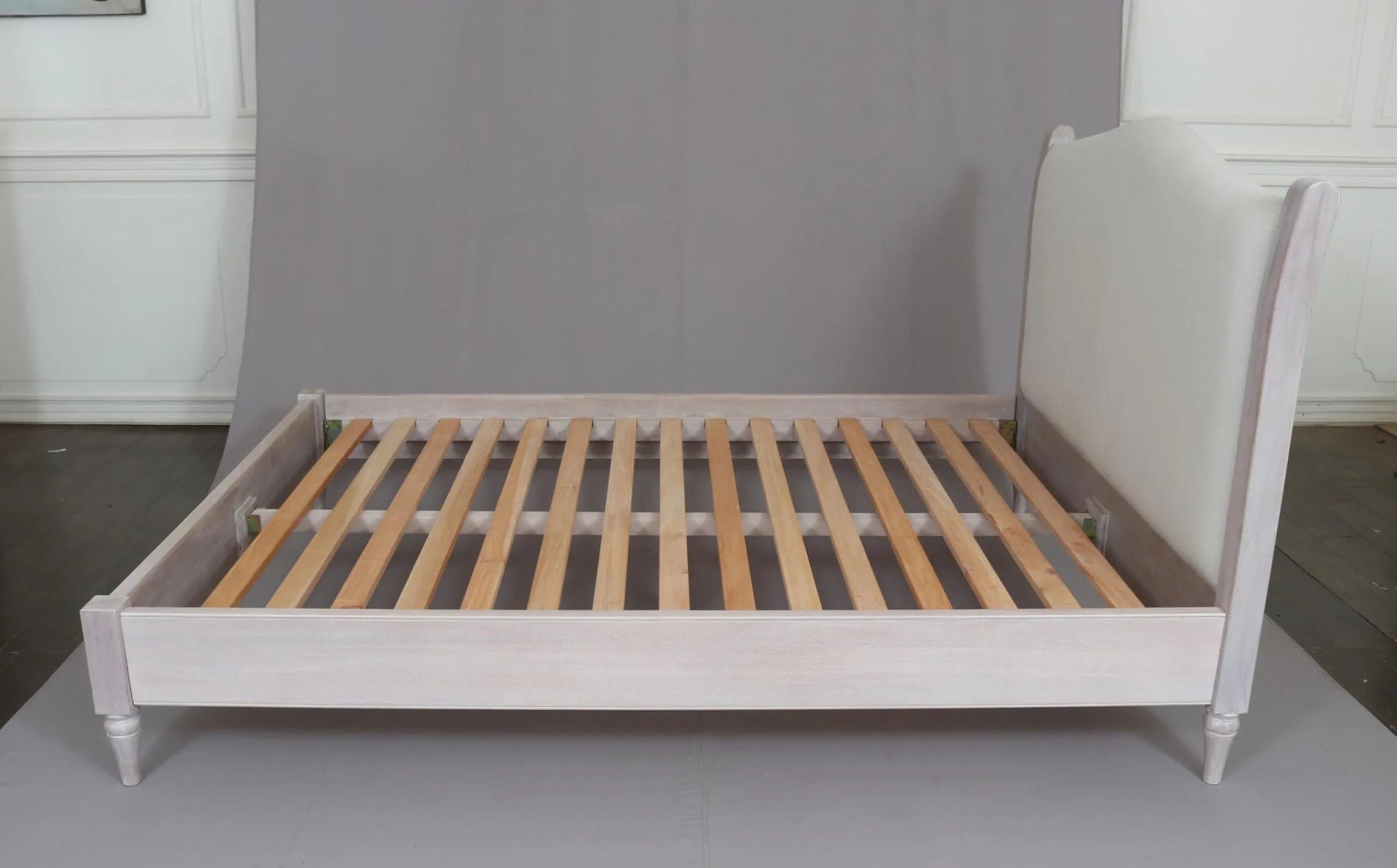 Luna 5' Bed Frame White Wash - Abbey Furniture - Home & Interiors