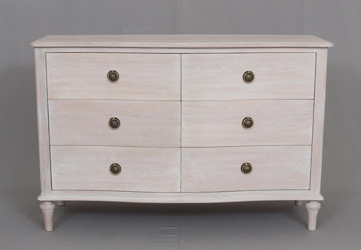 Luna 6 Drawer Chest White Wash - Abbey Furniture - Home & Interiors