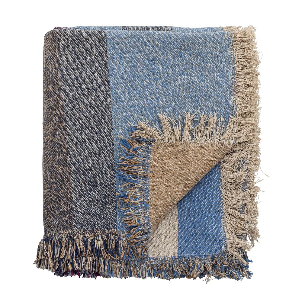 MAJI THROW BLUE RECYCLED COTTON - Abbey Furniture - Home & Interiors