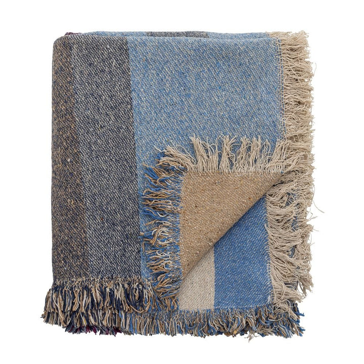 MAJI THROW BLUE RECYCLED COTTON - Abbey Furniture - Home & Interiors