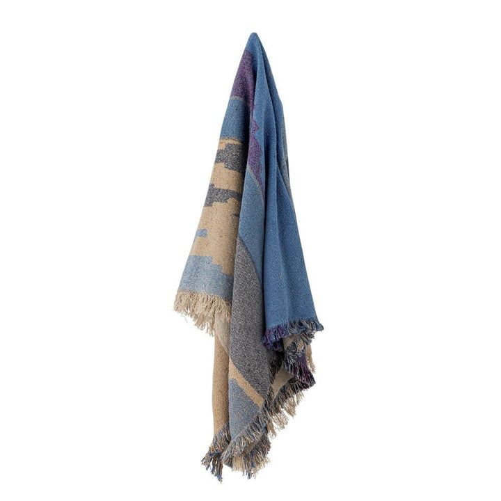 MAJI THROW BLUE RECYCLED COTTON - Abbey Furniture - Home & Interiors