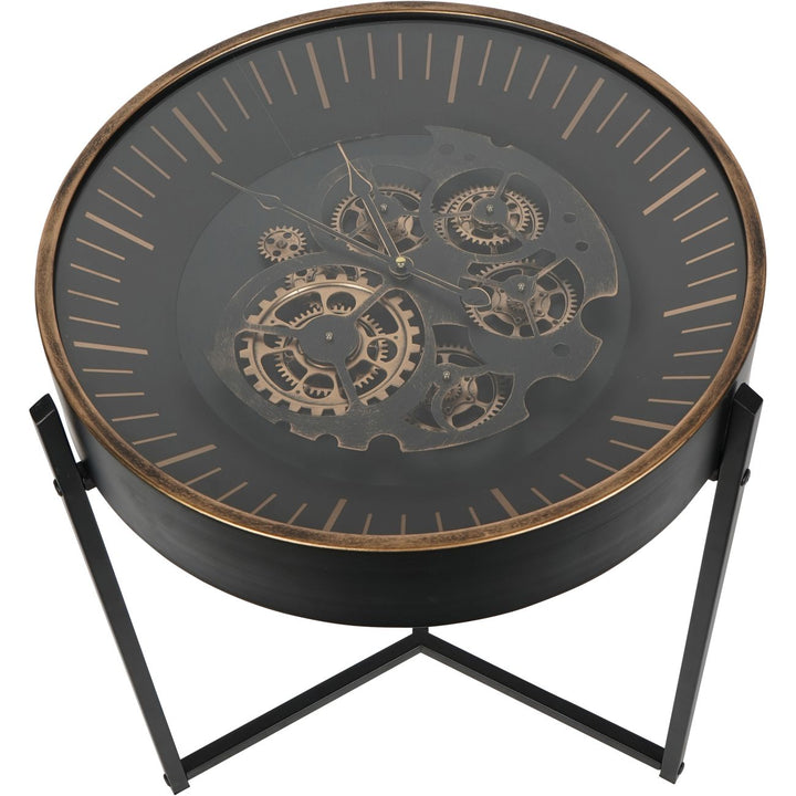 Palladium Side Table Clock with Moving Dials - Abbey Furniture - Home & Interiors