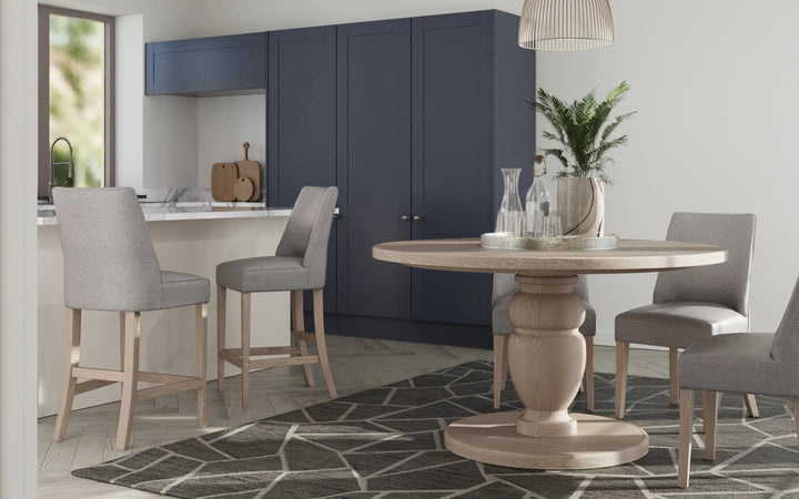 Rosa Sand Linen Counter Stool - Abbey Furniture - Home & Interiors