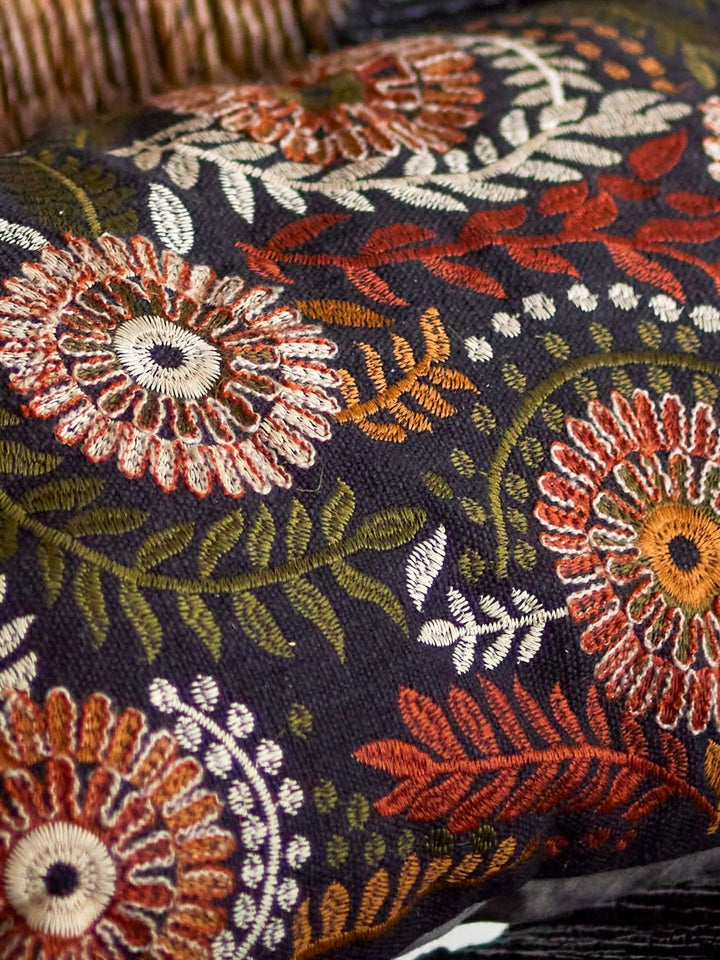 Seveso Cushion Black Cotton - Abbey Furniture - Home & Interiors