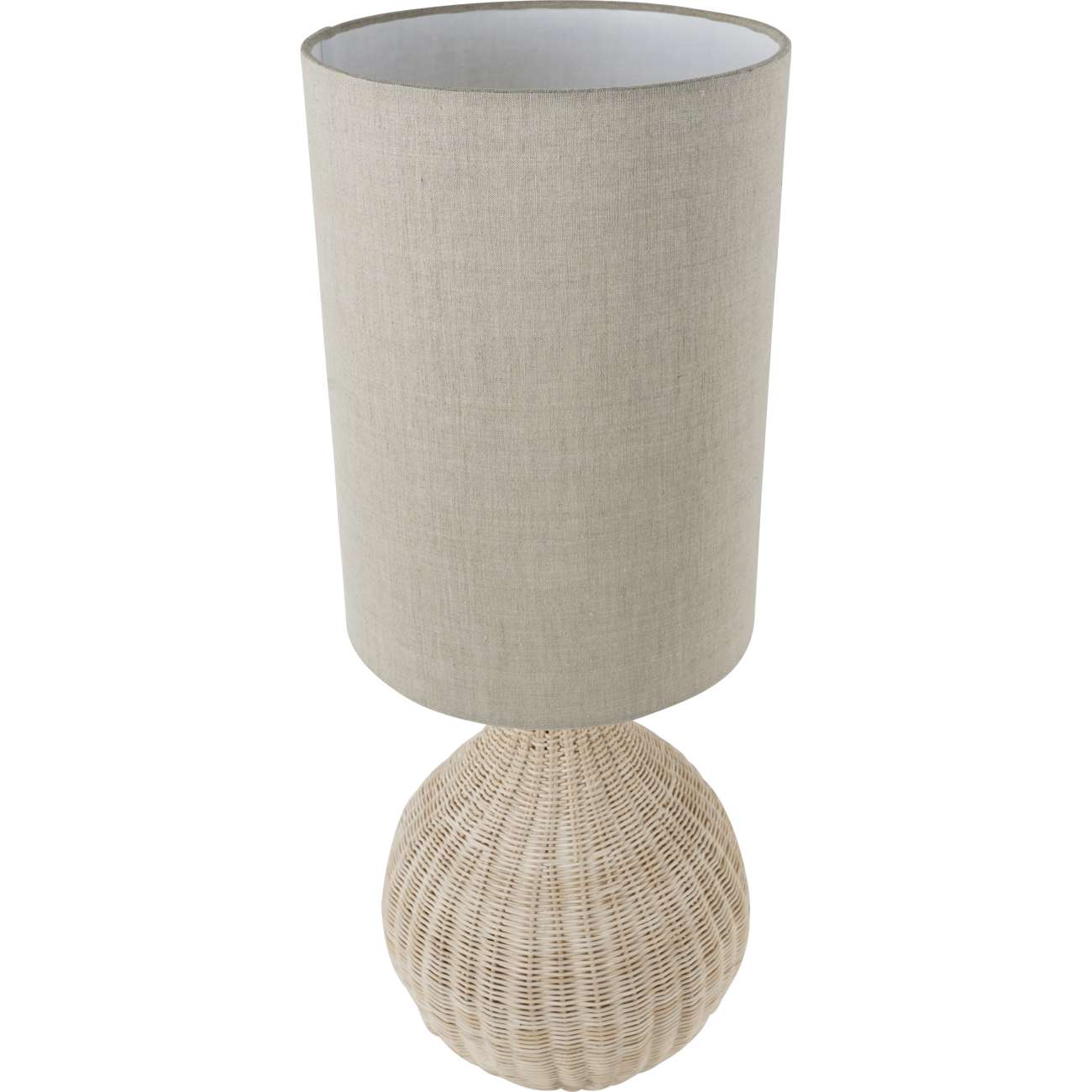 Small Natural Rattan Lamp with Drum Shade - Abbey Furniture - Home & Interiors