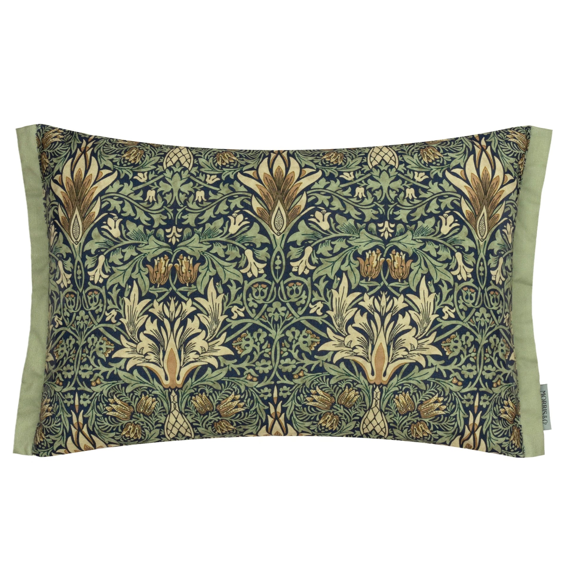 Snakeshead Printed Outdoor Cushion Indigo/Leaf Green 40x60 - Abbey Furniture - Home & Interiors