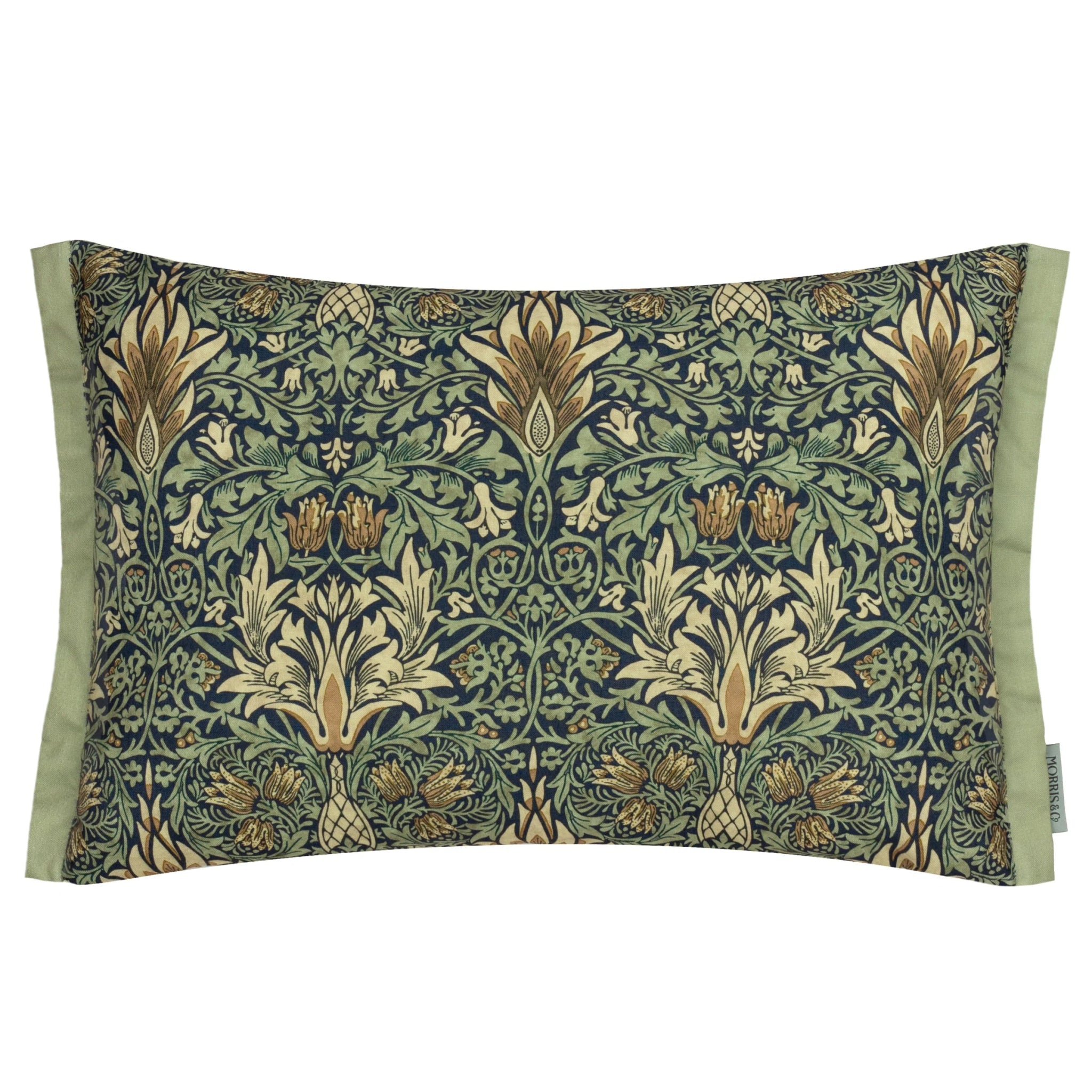 Snakeshead Printed Outdoor Cushion Indigo/Leaf Green 40x60 - Abbey Furniture - Home & Interiors