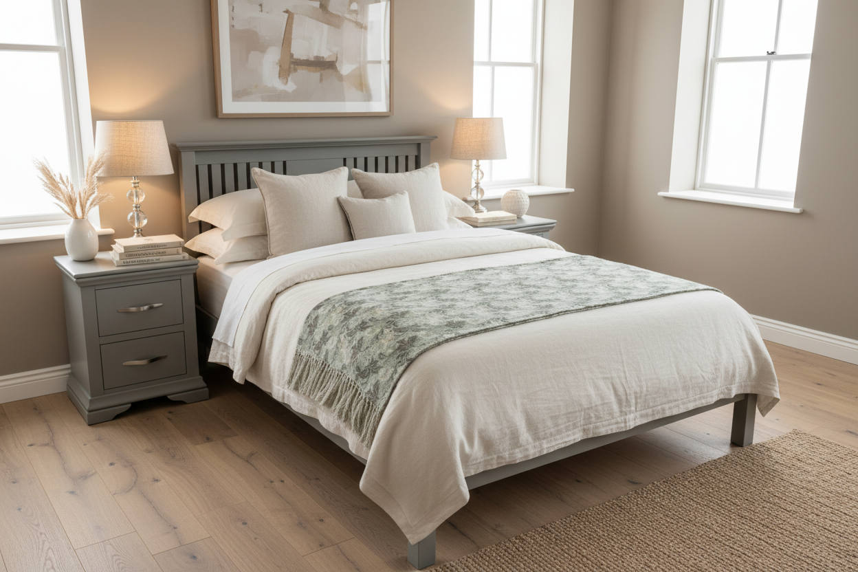 Sorrento Light Grey 4'6 Bed