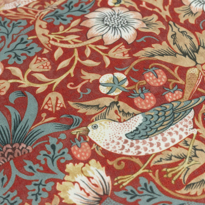 Strawberry Thief Piped Outdoor Cushion Berry 50x50 - Abbey Furniture - Home & Interiors