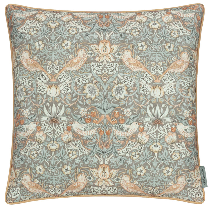 Strawberry Thief Piped Outdoor Cushion Biscuit 50x50 - Abbey Furniture - Home & Interiors