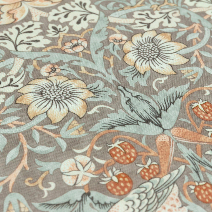 Strawberry Thief Piped Outdoor Cushion Biscuit 50x50 - Abbey Furniture - Home & Interiors