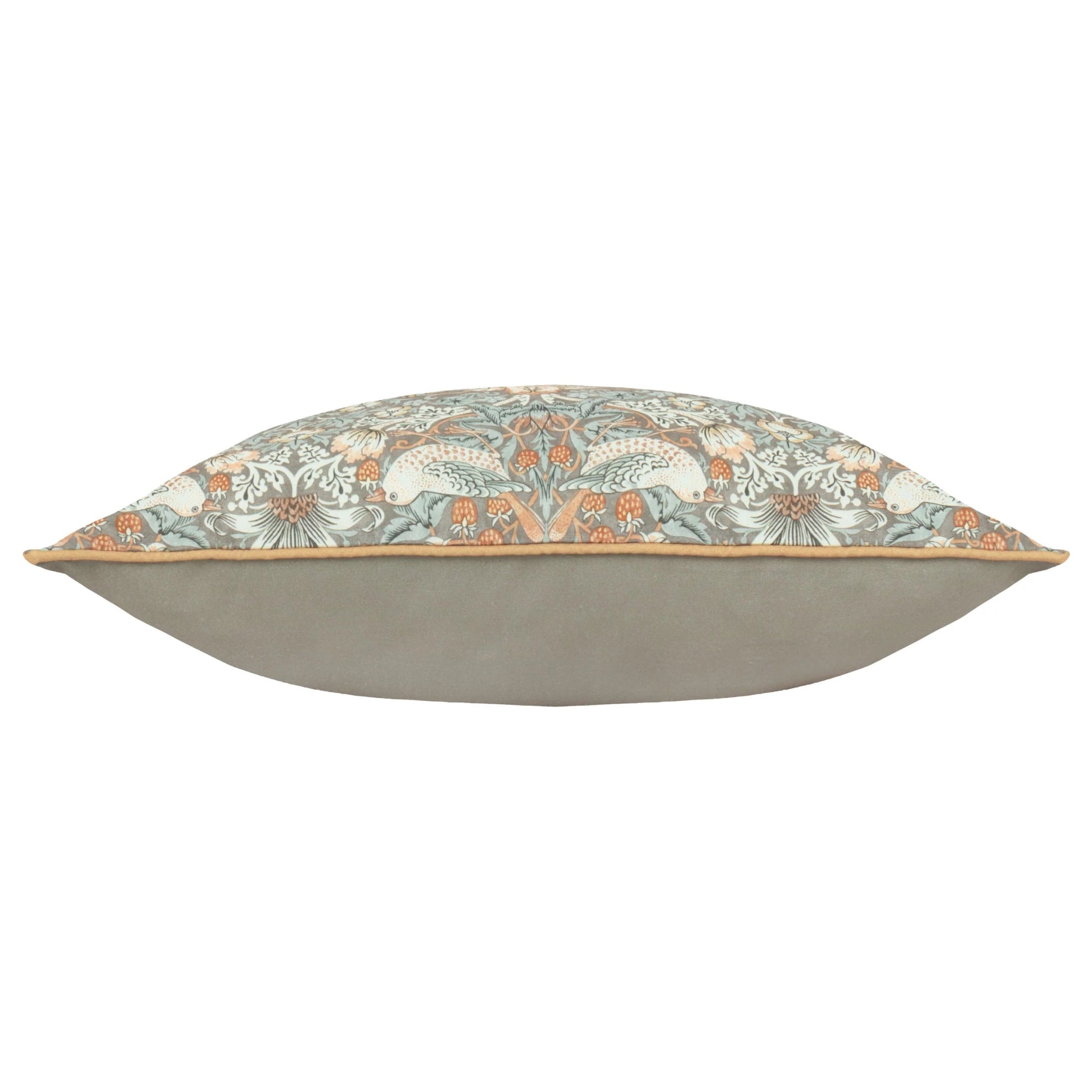 Strawberry Thief Piped Outdoor Cushion Biscuit 50x50 - Abbey Furniture - Home & Interiors