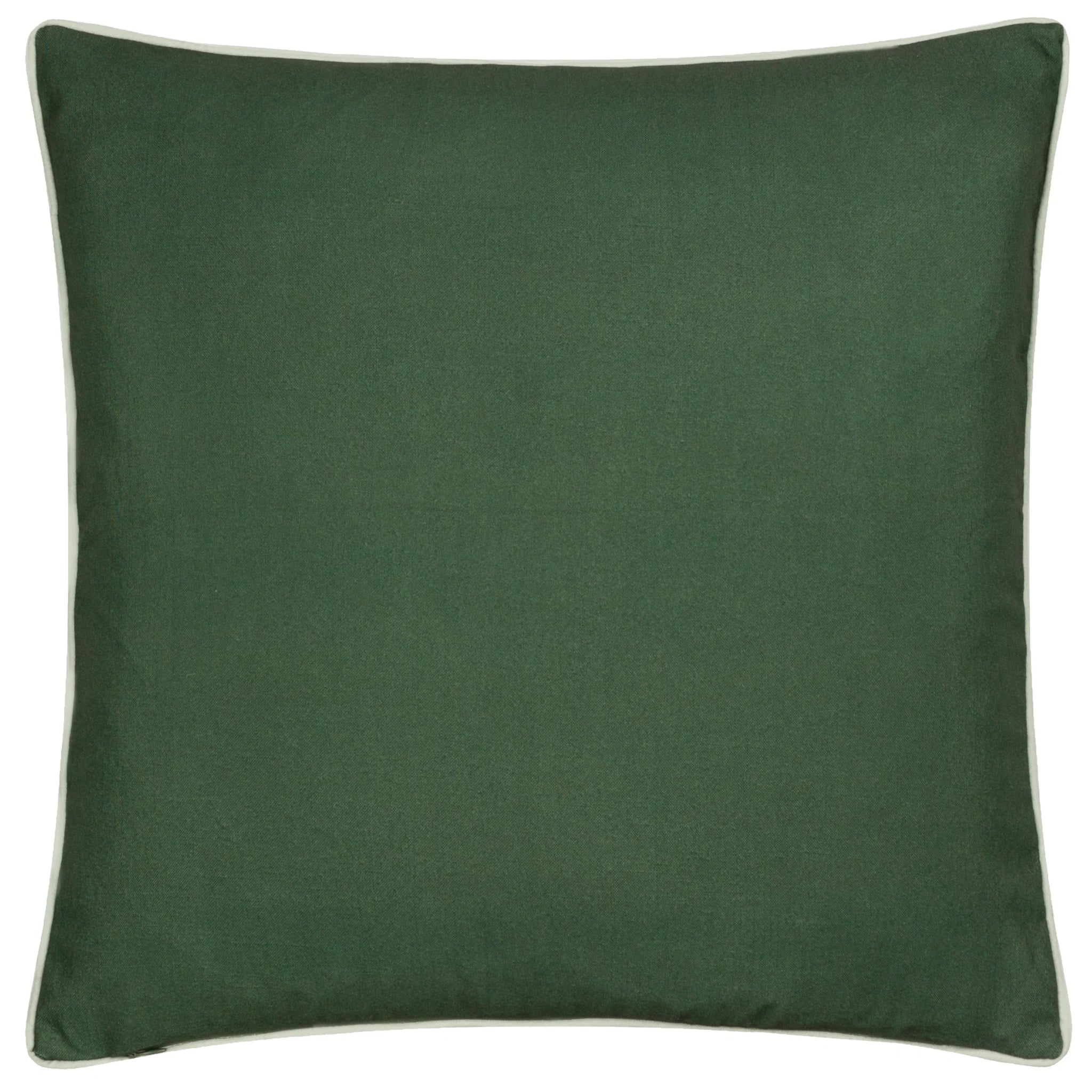 Strawberry Thief Piped Outdoor Cushion Forest Green 50x50 - Abbey Furniture - Home & Interiors