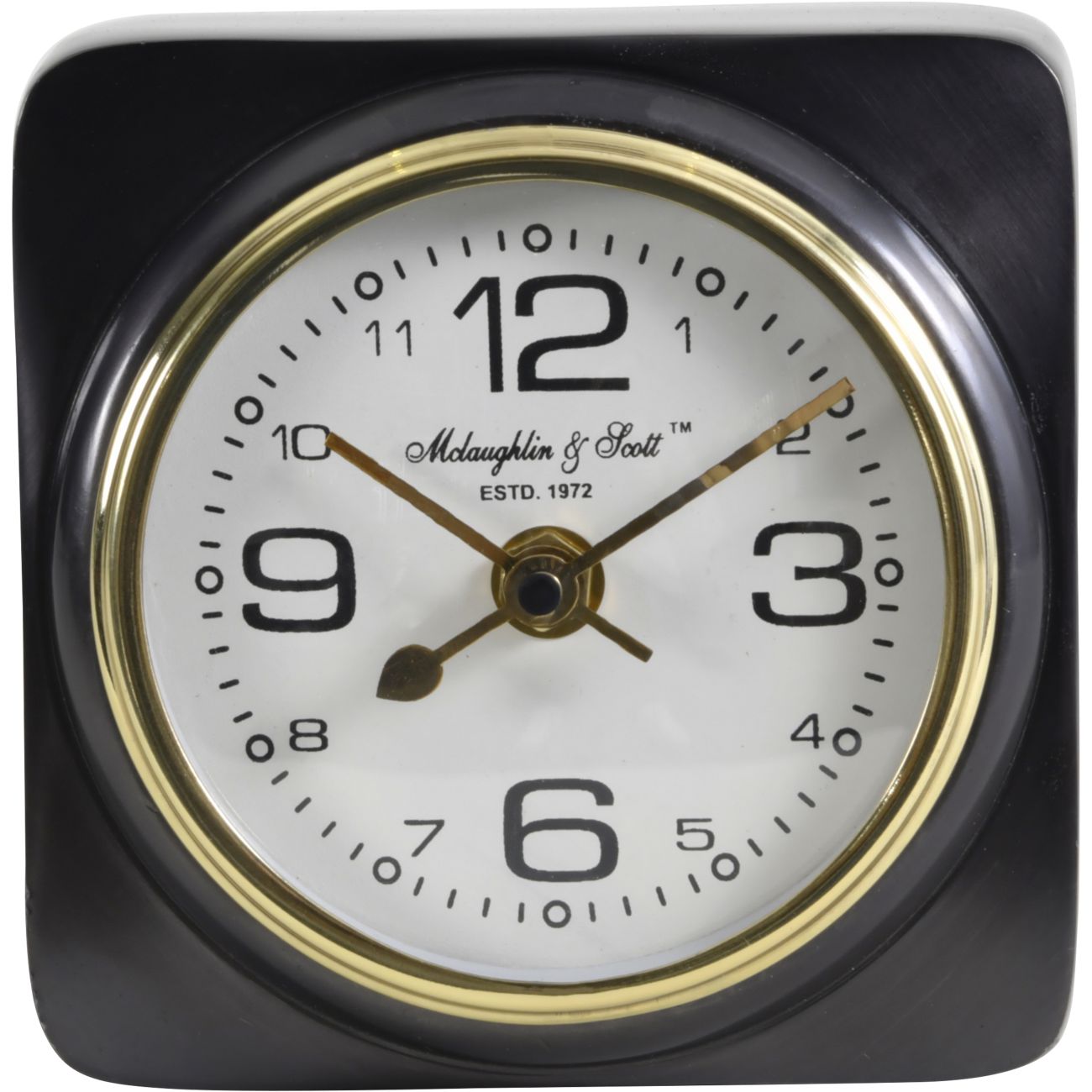 Thompson Solid Aluminium Black Sq Carriage Clock - Abbey Furniture - Home & Interiors