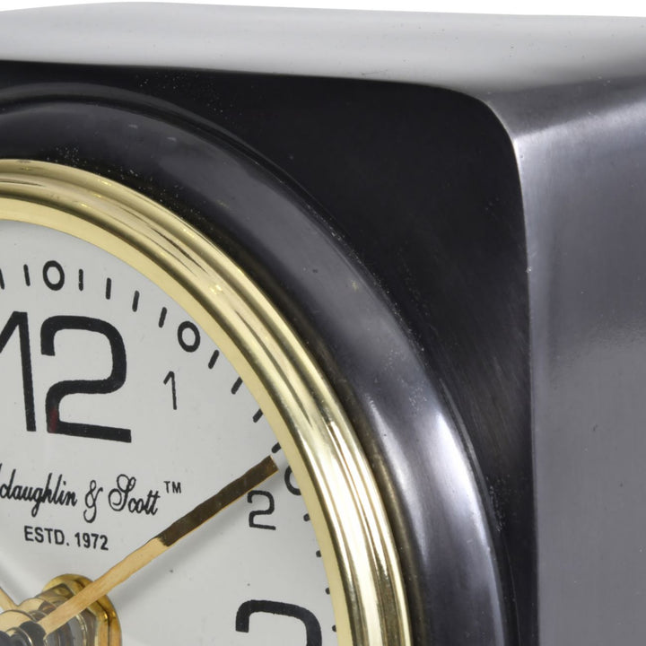 Thompson Solid Aluminium Black Sq Carriage Clock - Abbey Furniture - Home & Interiors
