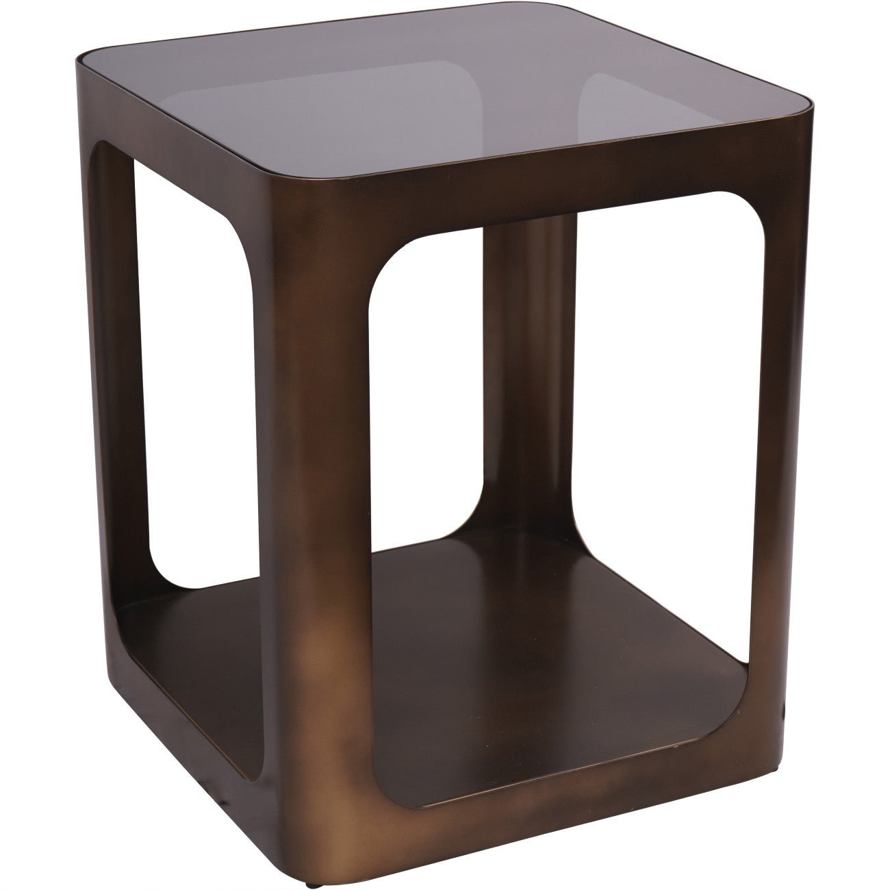 Thorpe Square Metal and Glass Side Table - Abbey Furniture - Home & Interiors